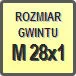 Piktogram - Rozmiar gwintu: M 28x1